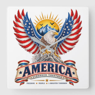 Patriottisch Amerika Sterker Samen Klok