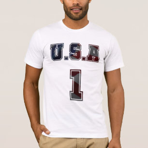 Patriottisch Amerika USA Nummer 1 T-shirt