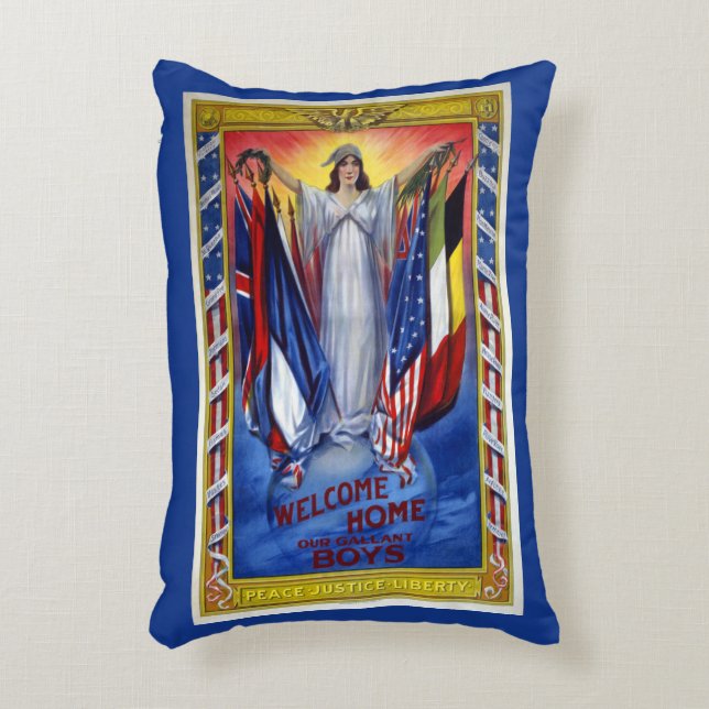  Patriottisch Amerika, vrijheid van vrede Accent Kussen (Voorkant(Verticaal))