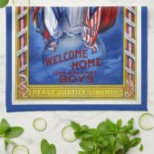 Patriottisch Amerika, vrijheid van vrede Theedoek (Gevouwen)