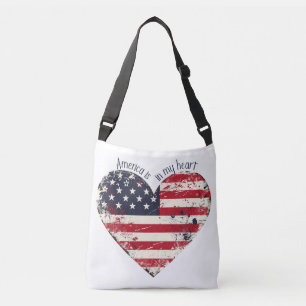 Patriottisch Amerika zit in mijn hart Crossbody Tas