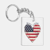 Patriottisch Amerika zit in mijn hart Sleutelhanger (Voorkant Links)