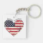 Patriottisch Amerika zit in mijn hart Sleutelhanger (Achterkant)
