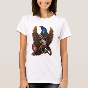 Patriottisch Amerikaans design met adelaar en vlag T-shirt