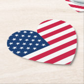 Patriottisch Amerikaans Flag Paper Onderzetter (Gekanteld)