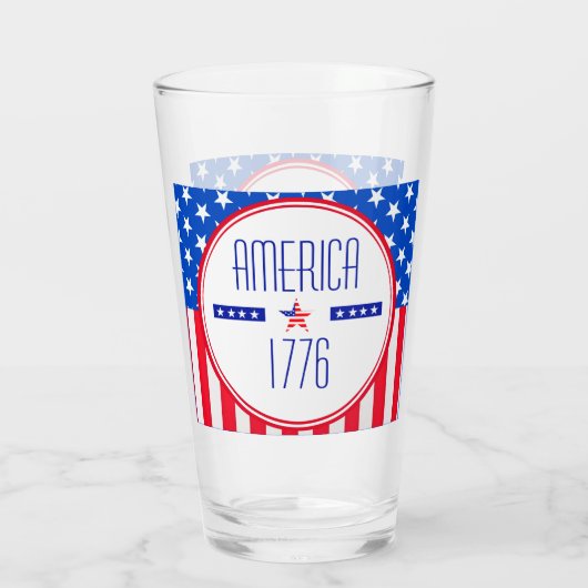 Patriottisch Amerikaans Glas (Achterkant)