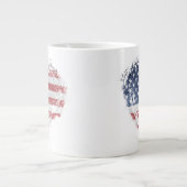 Patriottisch Amerikaans hart in Grunge Extra Grote Beker (Voorkant)