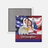 Patriottisch Amerikaans Icon foto template Magneet (Voorkant / Achterkant)