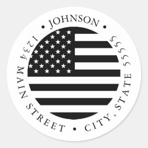 Patriottisch Amerikaans label met vlag