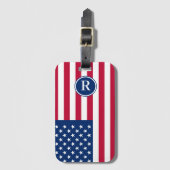 Patriottisch Amerikaans Rood Wit Blauw Aangepast M Bagagelabel (Voorkant (verticaal))