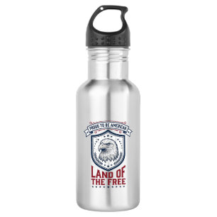 Patriottisch Amerikaans Schild Adelaar Vintage T-s Waterfles