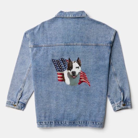 Patriottisch Amerikaans Staffordshire Denim Jacket (Achterkant)