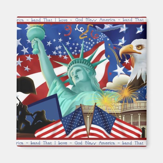 Patriottisch Amerikaans symbool Magnet Favors Magneet (Voorkant)