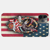 Patriottisch Amerikaans Vlag Bald Eagle Tattoo Case-Mate iPhone Case (Achterkant (horizontaal))