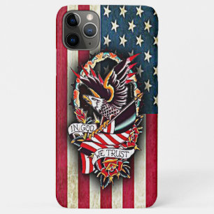  Patriottisch Amerikaans Vlag Bald Eagle Tattoo iPhone 11 Pro Max Hoesje