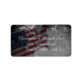 Patriottisch Amerikaans Vlag en Stars Adres Etiket