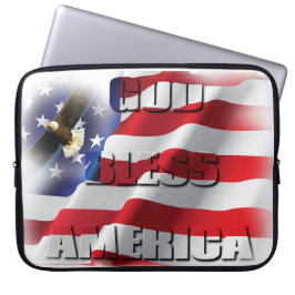 Patriottisch Amerikaans Vlag God zegene Amerika Laptop Sleeve