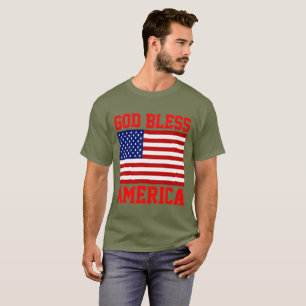 Patriottisch Amerikaans Vlag God zegene Amerika T-shirt