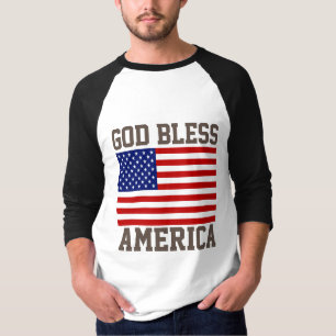 Patriottisch Amerikaans Vlag God zegene Amerika T-shirt