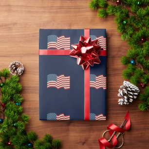 Patriottisch Amerikaans Vlag Holiday Wrapping Pape Cadeaupapier