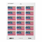 Patriottisch Amerikaans Vlag Kerstmis Adres Etiket (Full Sheet)