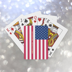 Patriottisch Amerikaans Vlag Monogrammed Poker Gam Pokerkaarten