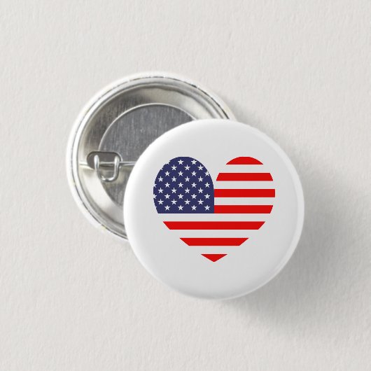 Patriottisch Amerikaans vlaggepictogram met pinbac Ronde Button 3,2 Cm (Voorkant /achterkant)