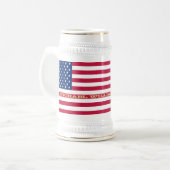 Patriottisch Amerikaans vlaggestaat monogram Bierpul (Voorkant links)