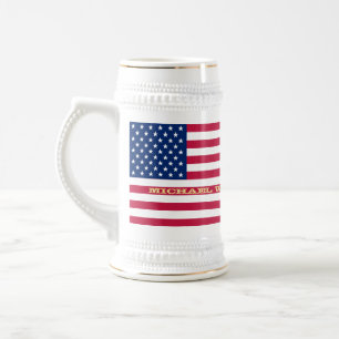 Patriottisch Amerikaans vlaggestaat monogram Bierpul