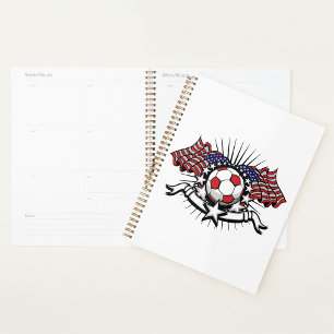 Patriottisch Amerikaans Voetbal Ontwerp USA Vlag F Planner