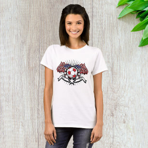 Patriottisch Amerikaans Voetbal Ontwerp USA Vlag F T-shirt