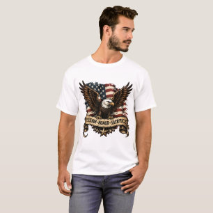 Patriottisch Amerikaanse Adelaar T-Shirt - Vrijhei