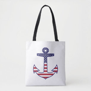 Patriottisch-Amerikaanse vlag Anchor Nautical Draagtas