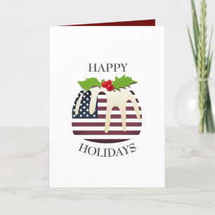 patriottisch AMERIKAANSE VLAG Kerstpudding Feestdagen Kaart
