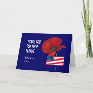 patriottisch Amerikaanse vlag VETERANENDAG Bedankkaart