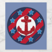 Patriottisch Anchor | Nautische labels | Sterren Wijn Etiket (Enkel label)