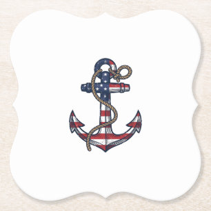 Patriottisch Anker Vintage Vector Design_1 Kartonnen Onderzetters
