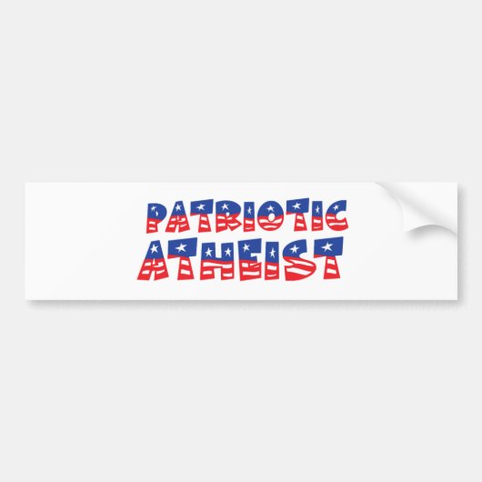 Patriottisch atheïst bumpersticker (Voorkant)