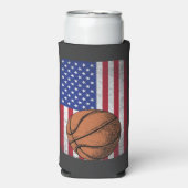 Patriottisch basketbal 4 juli Amerikaanse vlag (Seltzer Voorkant)