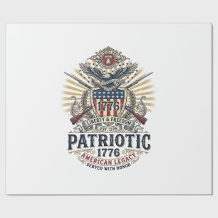 Patriottisch Battleschild 1776 Militair Geïnspiree Cadeaupapier