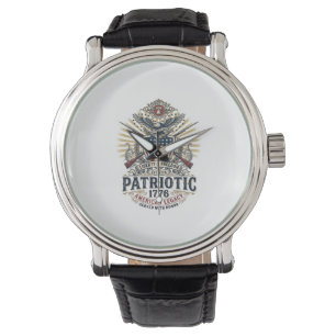 Patriottisch Battleschild 1776 Militair Geïnspiree Horloge