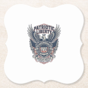 Patriottisch Battleschild 1776 Militair Geïnspiree Kartonnen Onderzetters