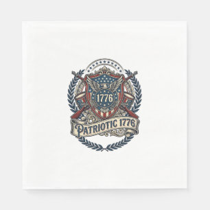 Patriottisch Battleschild 1776 Militair Geïnspiree Servet