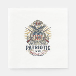 Patriottisch Battleschild 1776 Militair Geïnspiree Servet