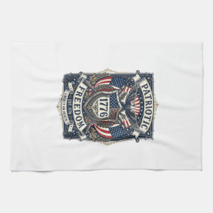 Patriottisch Battleschild 1776 Militair Geïnspiree Theedoek
