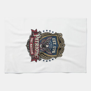 Patriottisch Battleschild 1776 Militair Geïnspiree Theedoek