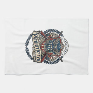 Patriottisch Battleschild 1776 Militair Geïnspiree Theedoek