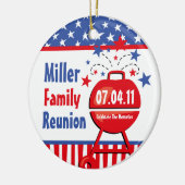 Patriottisch BBQ - Gepersonaliseerd versieringsmid Keramisch Ornament (Links)