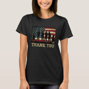 Patriottisch bedankt soldaten en veteranen Amerika T-shirt
