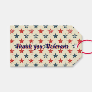 Patriottisch Bedankt Veteranen Waarderings Cadeaub Cadeaulabel